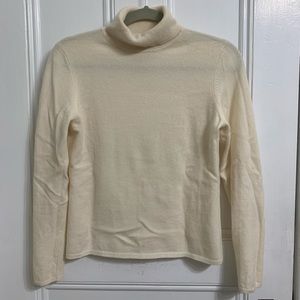 Cream Cashmere Turtleneck Sweater